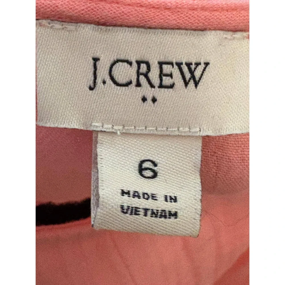 J.Crew Pink Textured Cotton Gauze Tiered Midi Dress with‎ Belt Size 6